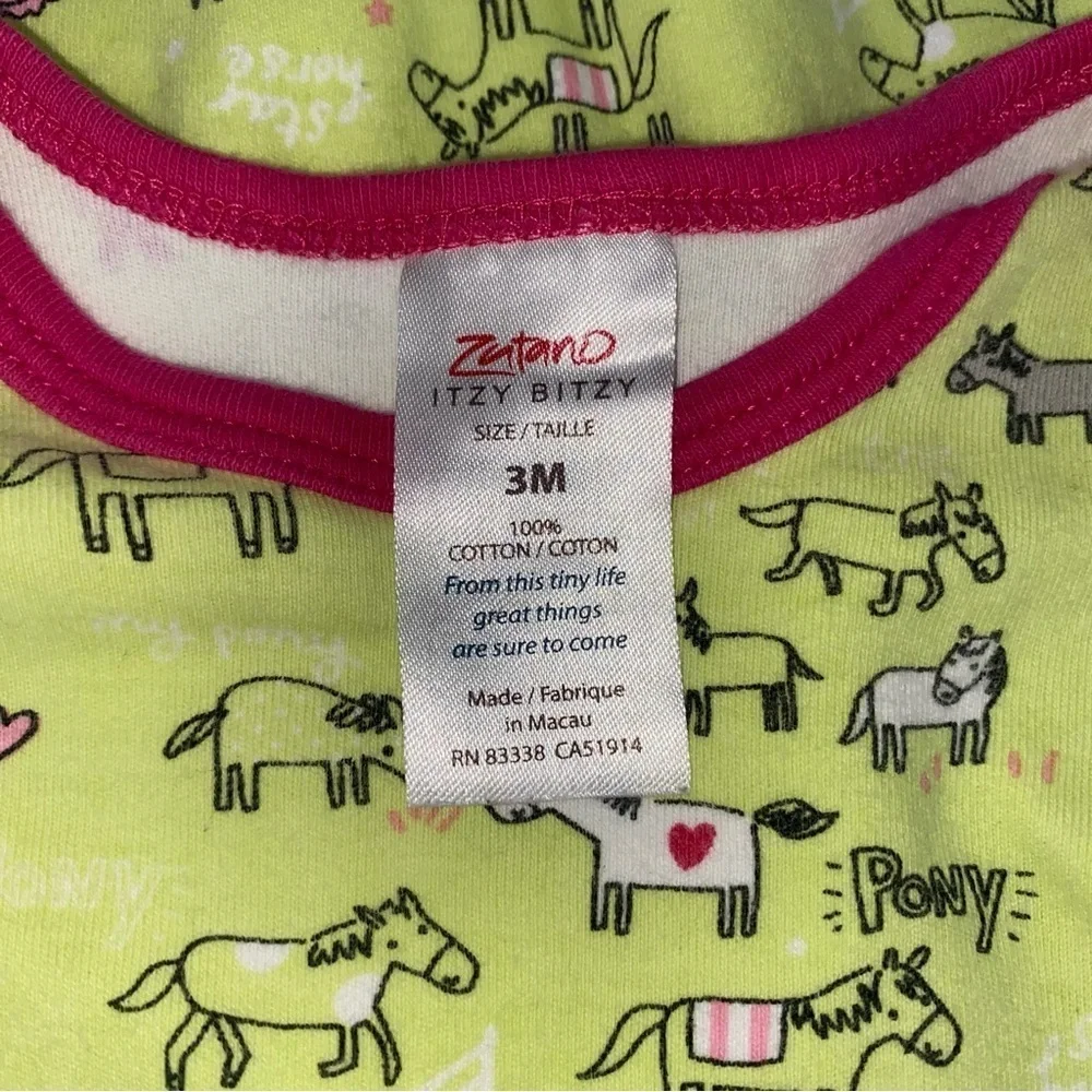 Zutano Itzy Bitzy Baby Girl Gown - My Pony - Size 3 months - New without Tags!
